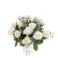 Abonnement - Bouquet Pureté - Roses Blanches 60 cm Accueil pas cher caliptus