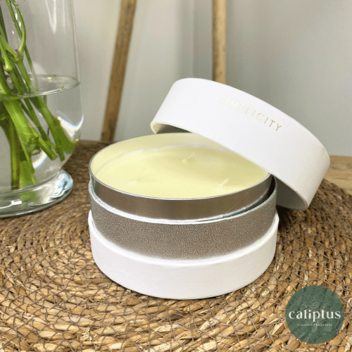 Coffret Bougie "Simplicity" Blanc Senteurs pas cher caliptus