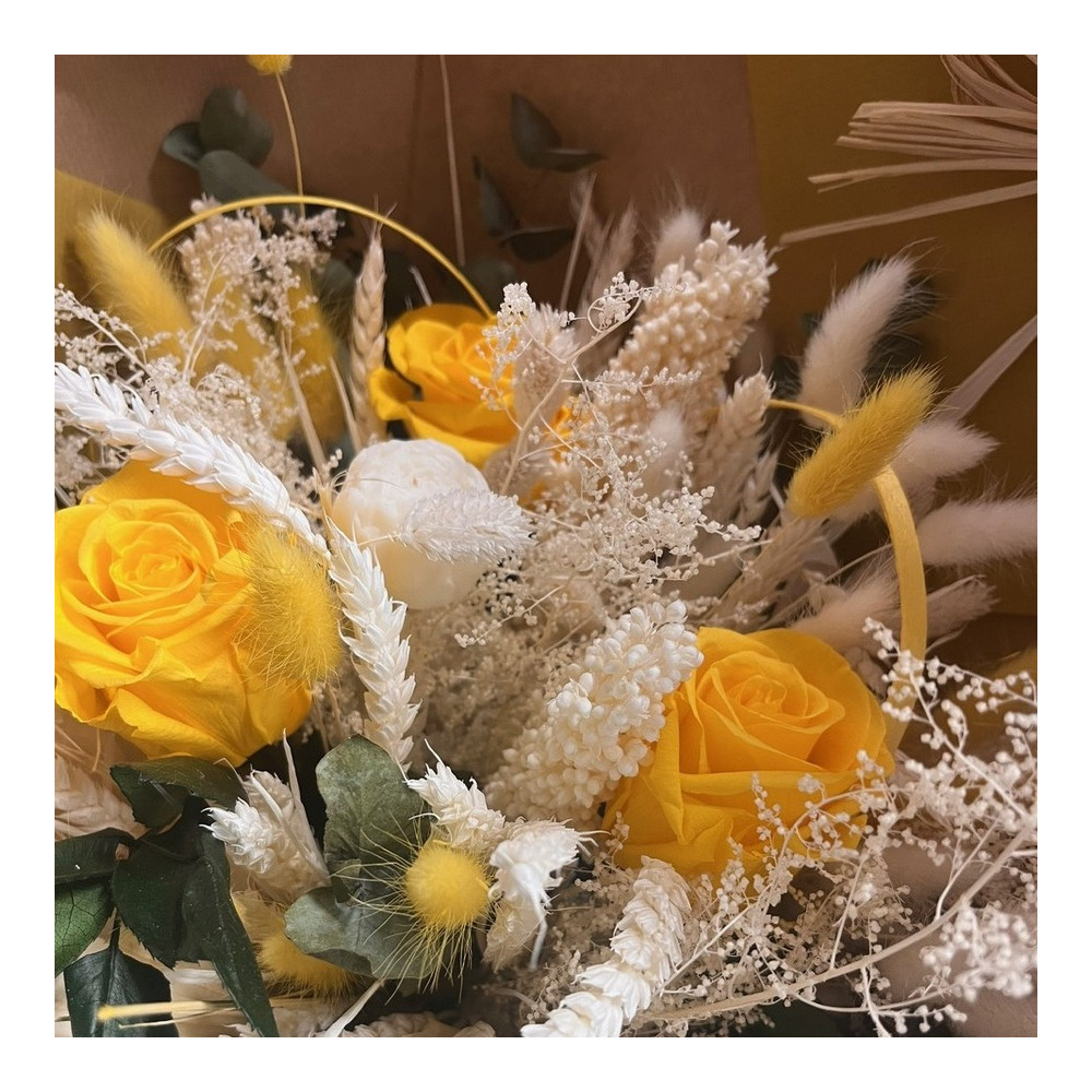 Bouquet Éclat Solaire Fleurs séchées pas cher caliptus