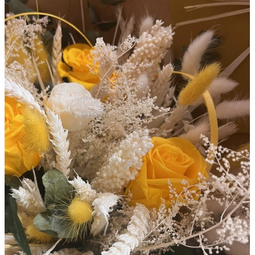 Bouquet Éclat Solaire Fleurs séchées pas cher caliptus