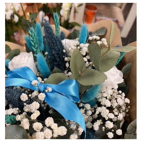 Bouquet Horizon Azur Fleurs séchées pas cher caliptus