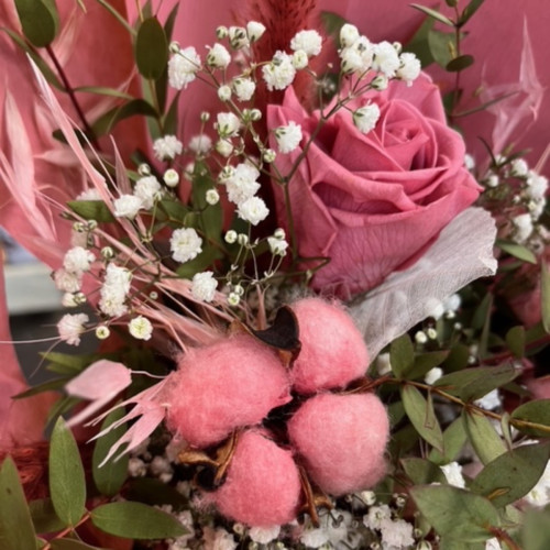 Bouquet Tendresse Poudrée Fleurs séchées pas cher caliptus