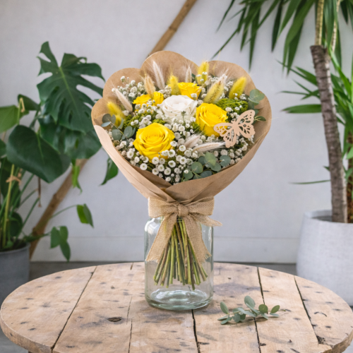 Bouquet Éclat Solaire Fleurs séchées pas cher caliptus